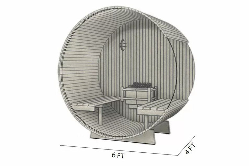 Barrel Sauna 4 ft. - Rustic