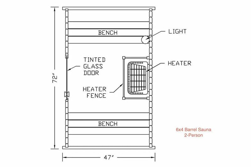 Barrel Sauna 4 ft. - Rustic