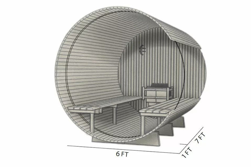 Barrel Sauna 7+1 ft. - Rustic