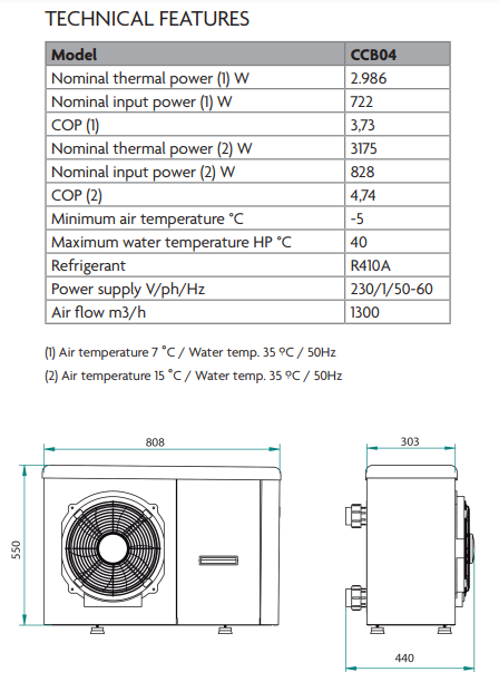 Clima Cube Compact Hot Tub Heat Pump